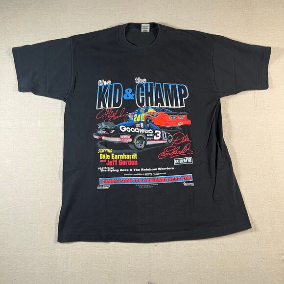 Vintage NASCAR 1995 The Kid,The Champ Dale Earnhardt & Jeff Gordon T-shirt Sz XL - Picture 1 of 6